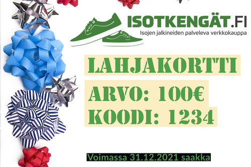 Isotkengät.fi lahjakortti